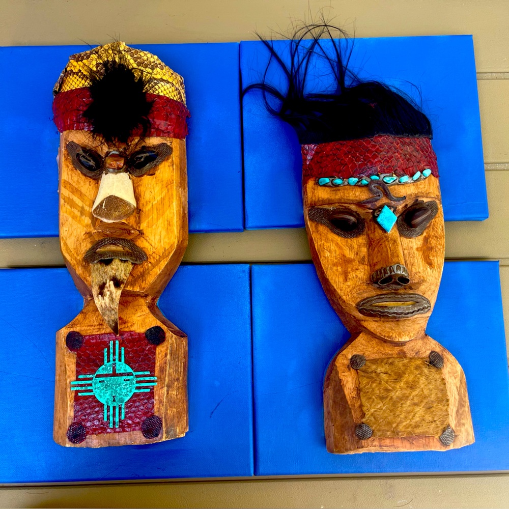 Voo Doo Fertility African mask on the canvas screens